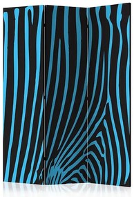 Paraván - Zebra pattern (turquoise) [Room Dividers] Veľkosť: 135x172, Verzia: Akustický