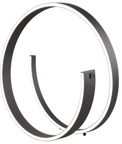 Čierna LED stolová lampa s hlasovým ovládaním/s ovládaním pomocou mobilnej aplikácie s kovovým tienidlom (výška 45 cm) Cinardi – CINQUE