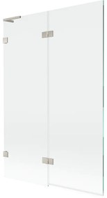 Mexen Lunar L, 2-krídlová vaňová zástena ľavá 120 x 150 cm, číre sklo, brúsená oceľ, 897L-120-100-97-00-L