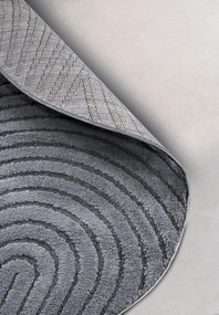 ELLE Decoration, Kusový koberec New York 106206 Antracite kruh, 200x200 (priemer) kruh, šedá, chodba / predsieň