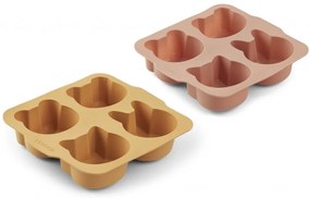 Silikónové formy na muffiny LIEWOOD - Žltá / Tmavo ružová