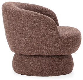 Fialové/hnedé otočné kreslo Dali – MOME