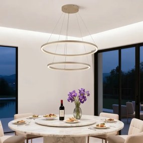 Brilagi - LED stmievateľný luster na lanku PORTOFINO LED/98W/230V pr. 80 cm béžový + DO