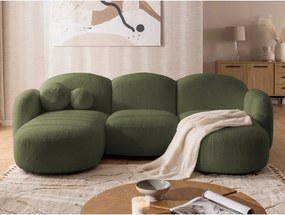 Zelená rohová pohovka z textílie buklé (do tvaru "U") Orbit – Ropez