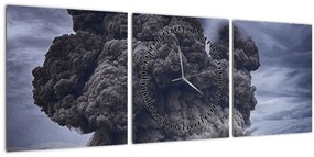 Obraz - Sopečná erupcia (s hodinami) (90x30 cm)
