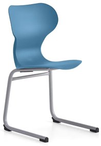 Stolička BRIAN, s klzákmi, strieborná/modrá