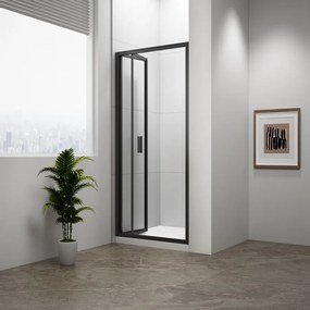 Polysan Polysan, EASY BLACK štvrťkruhová sprchová zástena 900x800mm, L/R, čire sklo, EL2815B
