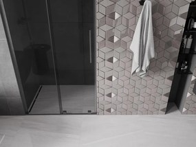Mexen Velar L, posuvné sprchové dvere do otvoru 110 cm, 8mm šedé sklo, grafit brúsený, 871-110-003-41-66