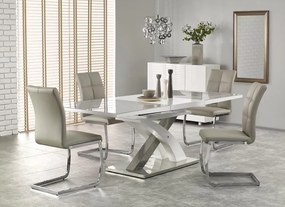 Halmar Jedálenský stôl SANDOR 2, sivé sklo/biela