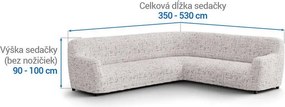 Bielastické poťahy VITTORIA smotanová rohová sedačka (š. 350 - 530 cm)