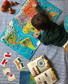 Magnetická mapa sveta - puzzle 92 magnetov - anglická verzia