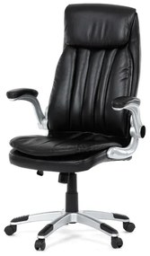 Křeslo kancelářské, černá ekokůže, houpací mechanismus