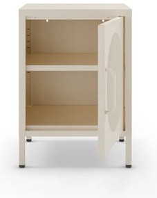 Krémový kovový nočný stolík Diora – Marckeric