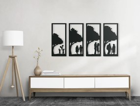 drevko 4-dielny obraz Dozrievanie v láske Rozmer obrazu: 32,5 x 65 cm, Farba dekorácie: Čierna