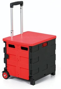 Skladací nákupný vozík 30L, nosnosť 30 kg, 2 pevné kolieska