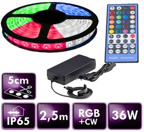 ECOLIGHT LED pásik - RGB+CW - 2,5m - 60LED/m - 14,4W/m - 1500Lm - IP65 - SADA