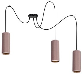 Luster na lanku AVALO 3xE27/60W/230V pavúk ružová/medená