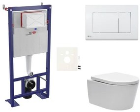 Cenovo zvýhodnený závesný WC set SAT do ľahkých stien / predstenová montáž + WC SAT Brevis SIKOSSBR20, 1 ks