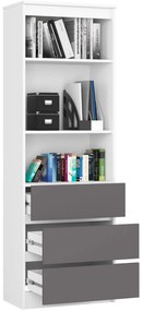 Knižnica R 60 cm biela/grafit