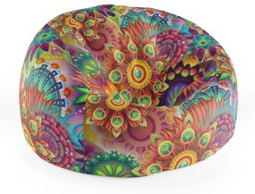 Sablio Sedací vak Cocoon Farebné obrazce - 115 x 75 cm x 45 cm