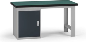 Pracovný stôl do dielne G8, 1500 x 750 x 800 mm, 1x skrinka, grafit