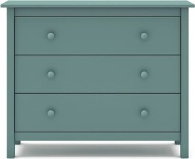 Nízka detská komoda z borovicového dreva v petrolejovej farbe 100x80 cm Max – Marckeric