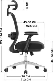 Masážna kancelárska stolička Leadpro 6.0 Black