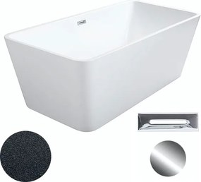 Besco Akrylátová voľne stojaca vaňa Evita Glam G 160x80 BESCO-Typ výpuste: Click-Clack s prepadom, grafit, BESCO-Rozmery: 160x80, BESCO-Farba: Biela/…