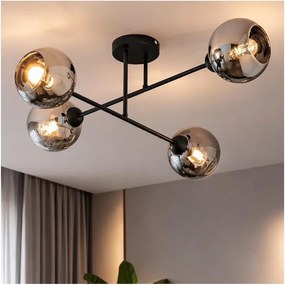 Brilagi - Prisadený luster DIOR 4xE27/60W/230V čierna/dymová sivá