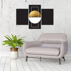 Obraz - Abstrakcia zlatá a čierna N⁰1 (90x60 cm)
