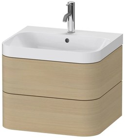 DURAVIT Happy D.2 Plus c-shaped závesná skrinka s nábytkovým umývadlom s otvorom, 2 zásuvky, 575 x 490 x 480 mm, dub Mediterrane, HP4345O7171