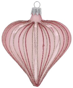Sklenené ručne fúkané vianočné ozdoby v súprave 3 ks 9 cm Heart – Ego Dekor