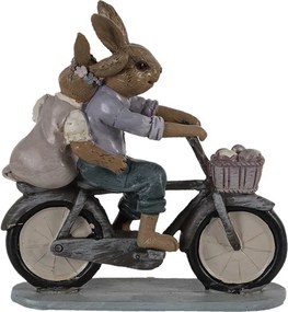 Dekorácia zamilovaní králiky na bicykli - 14*5*15 cm