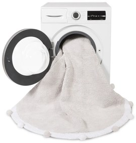 Lorena Canals, Pre zvieratá: Prateľný koberec Bubbly Light Grey kruh, 120x120 (priemer) kruh, šedá, obývacia izba