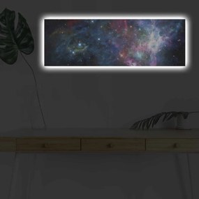 Obraz s LED osvetlením NOČNÁ GALAXIA 30 x 90 cm