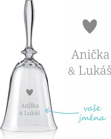 Pieskovaný zvonček Láska 18 cm