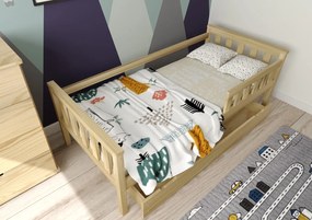 Detská posteľ z masívu borovice FRANK - 200x90 cm - prírodná