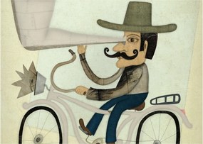 Astronóm na bicykli (70x50 cm)