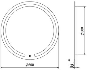 Mexen Rose, LED kúpeľňové zrkadlo s podsvietením 60x60 cm, 6000K, ochrana proti zahmlievaniu, 9810-060-060-611-00