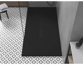 Mexen Toro, SMC obdĺžniková sprchová vanička 170 x 70 cm, čierna, čierna krytka, 43707017-B