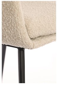 Krémovobiele čalúnené jedálenské kreslo s podrúčkami Leone – Light &amp; Living