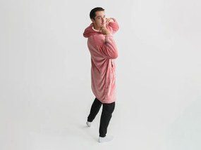 XPOSE® Mikroplyšová  mikinová deka  s barančekom - staroružová