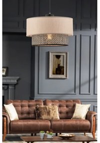 Luster na lanku ECHO 1xE27/60W/230V béžová/šedá