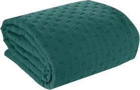 Tyrkysový jednofarebný matný prehoz na posteľ