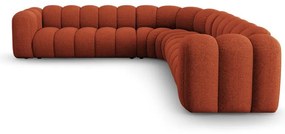 Ženilková modulárna rohová pohovka v tehlovej farbe Lupine – Micadoni