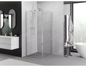 Mexen Exo, sprchovací kút s krídlovými dverami 90 x 90 cm, 6mm číre sklo, chrómový profil, 819-090-090-01-00