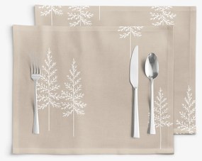 Goldea prestieranie na stôl z pevnej bavlny - severské stromčeky - sada 2ks 30 x 40 cm