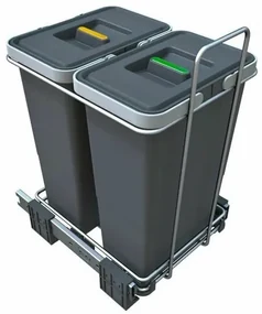 Elletipi Vstavaný odpadkový kôš ECOFIL - výsuvný, 8 + 8 l