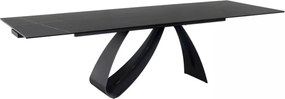 Jedálenský rozkladací stôl Diuna 160/240 cm keramika čierny mramor/čierny