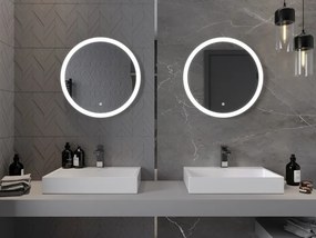 Mexen Oro, okrúhle LED podsvietené kúpeľňové zrkadlo 60 cm, 6000K, vykurovacia podložka proti zahmlievaniu, 9824-060-060-611-00